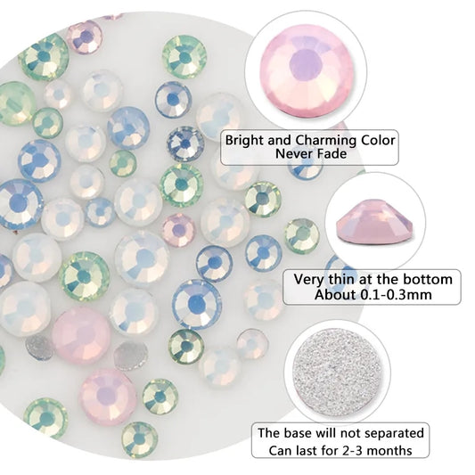 Mixed Pastel Rhinestones Nail Wheel I Love My Polish