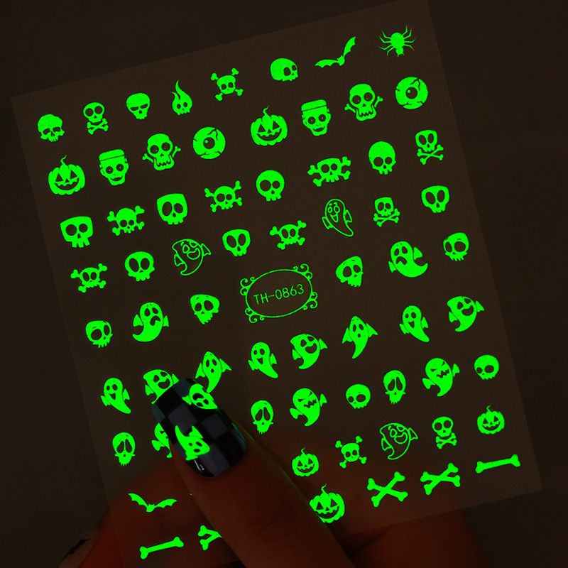 Ghosts & Skulls Halloween Nail Art Sticker (Glow in the Dark) I Love My Polish