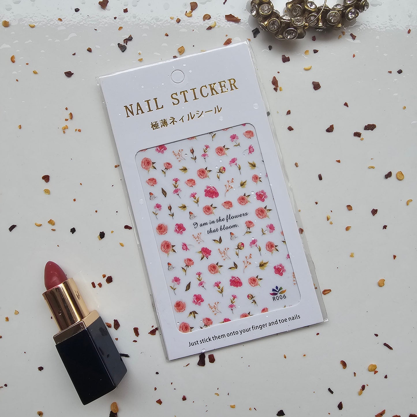 Rosy Pink Floral Nail Art Stickers I Love My Polish
