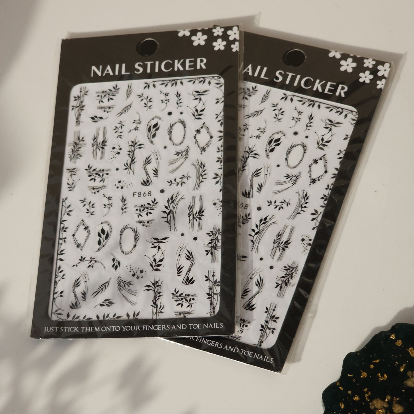 Black Leaves Nail Sticker Sheet I Love My Polish