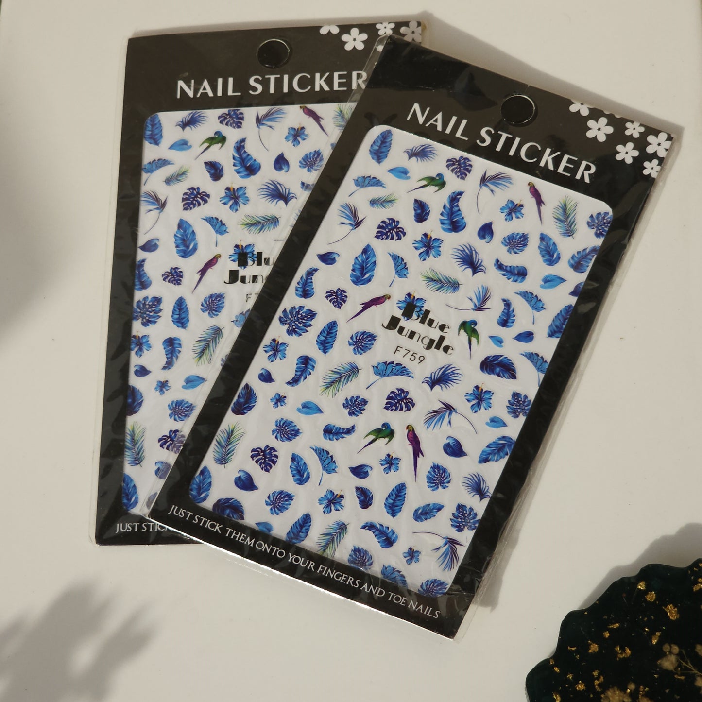Blue Floral Jungle Nail Art Stickers I Love My Polish