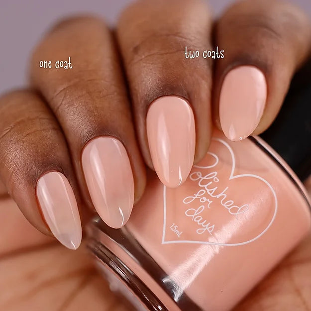 Polished For Days- Soft Focus Basecoat - Peach Fuzz I Love My Polish