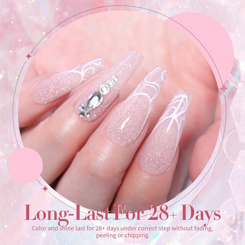 Born Pretty- Jelly Pink Reflective Glitter Gel Polish 10ml 6pcs/Set I Love My Polish