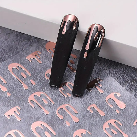 Cartoon Dripping Pattern Nail Art Stickers I Love My Polish