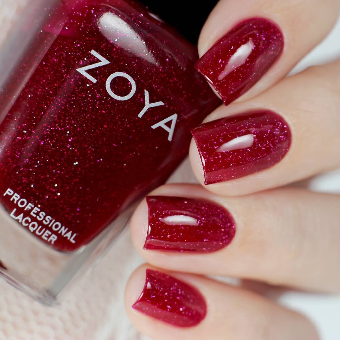 ZOYA- Blaze Mulberry Red Holographic Glitter Nail Polish