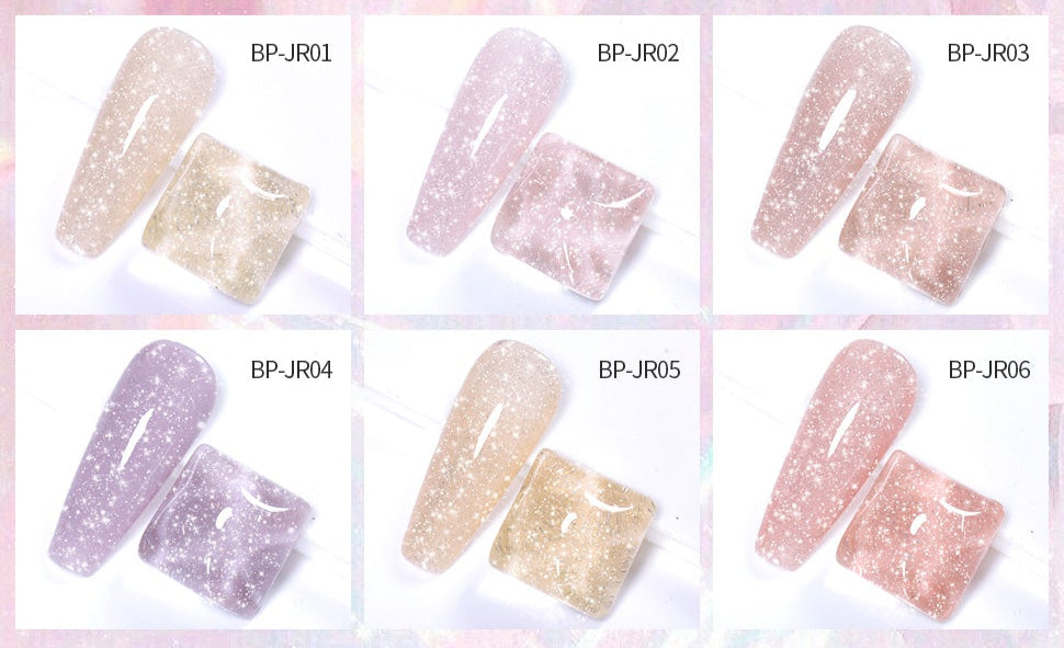 Born Pretty- Jelly Pink Reflective Glitter Gel Polish 10ml 6pcs/Set I Love My Polish