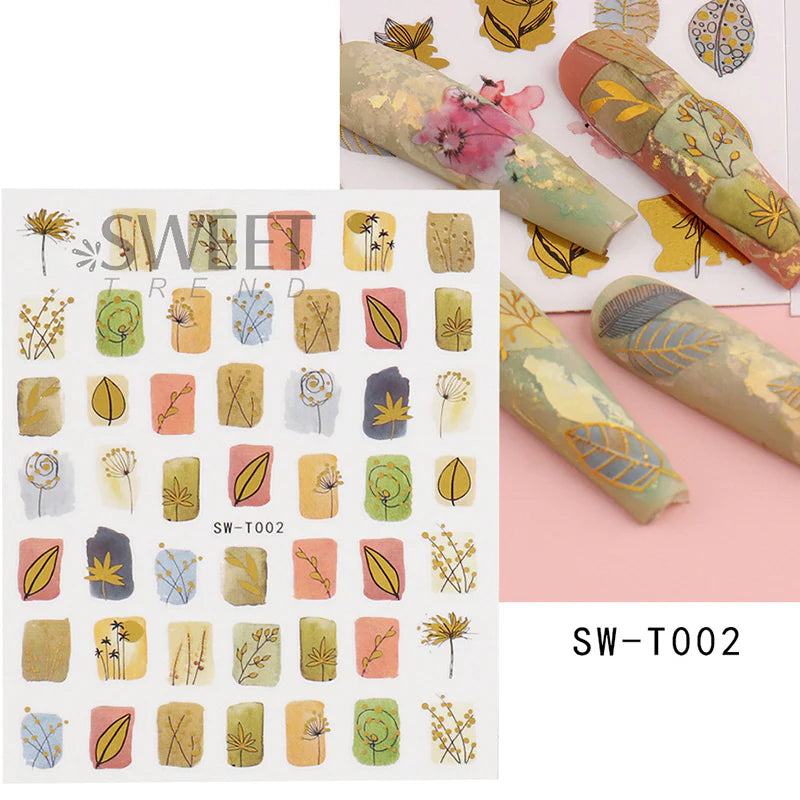 Autumn Nail Sticker with Gold Foil I Love My Polish