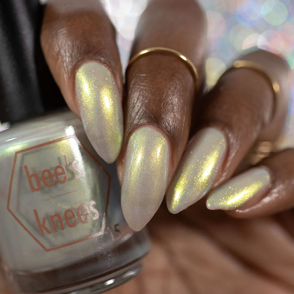 Bees Knees Lacquer- The Demon Realm Golden Green Blue Iridescent Nail Polish I Love My Polish
