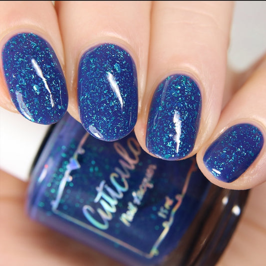 Cuticula- Ice Breaker Blue Flakies Nail Polish ILMP