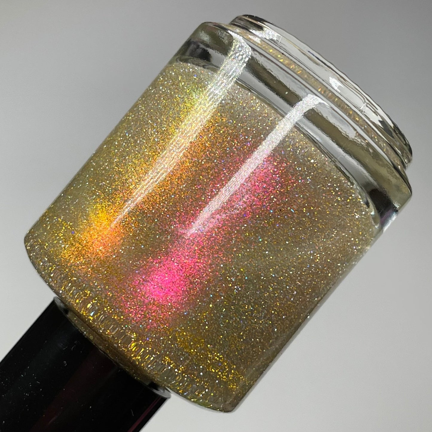Dam- I Love Oklahoma Gold Red Holographic Reflective Glitter Nail Polish I Love My Polish