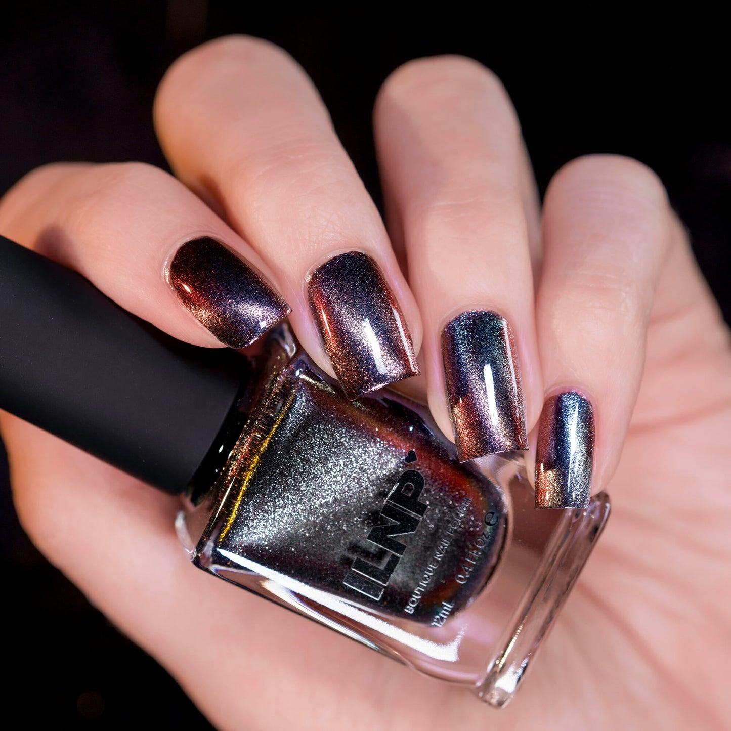 ILNP- Dark Matter Black to Red Magnetic Nail Polish I Love My Polish