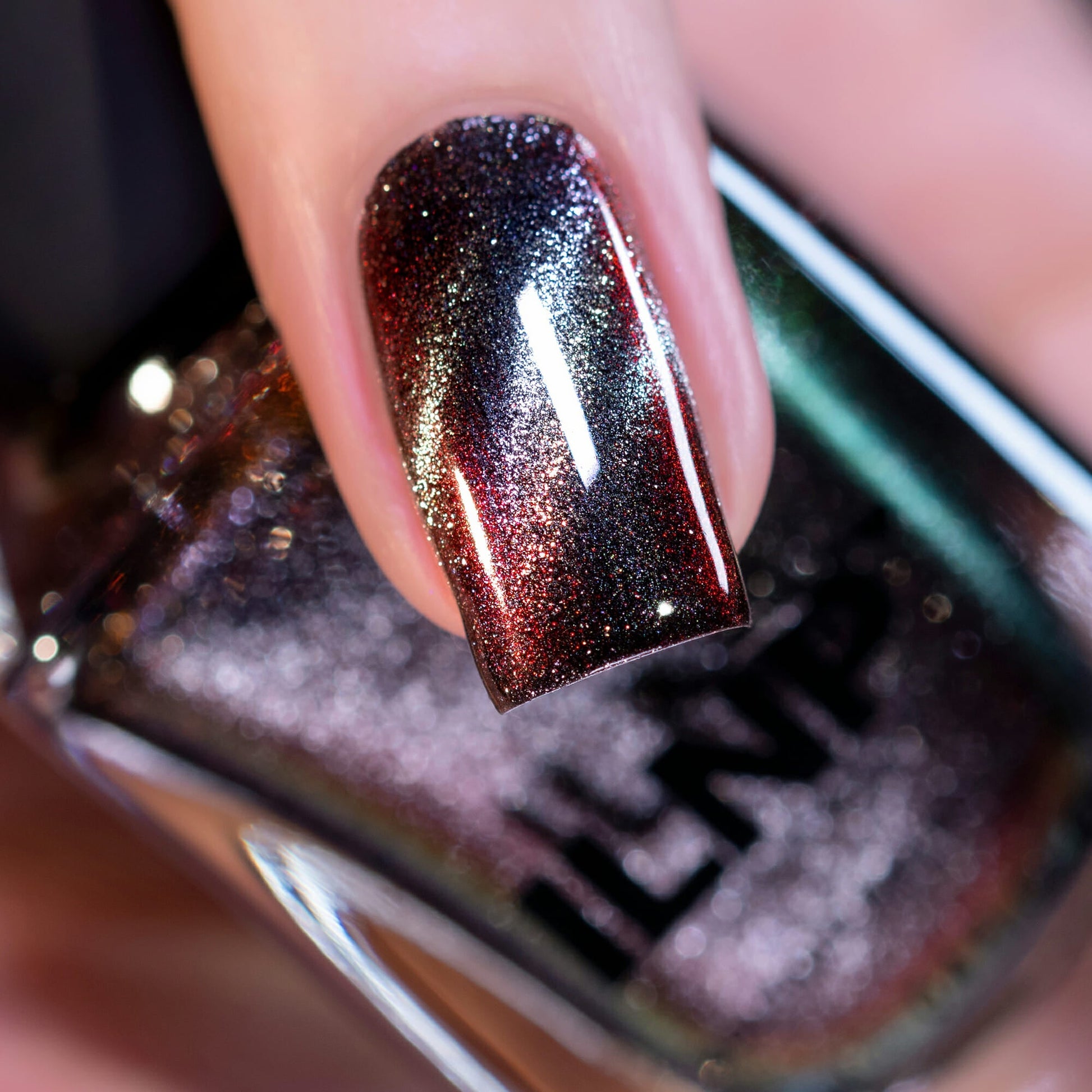 ILNP- Dark Matter Black to Red Magnetic Nail Polish I Love My Polish