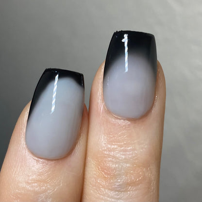 Fancy Gloss- Black Licorice Black Grey Thermal Nail Polish I Love My Polish