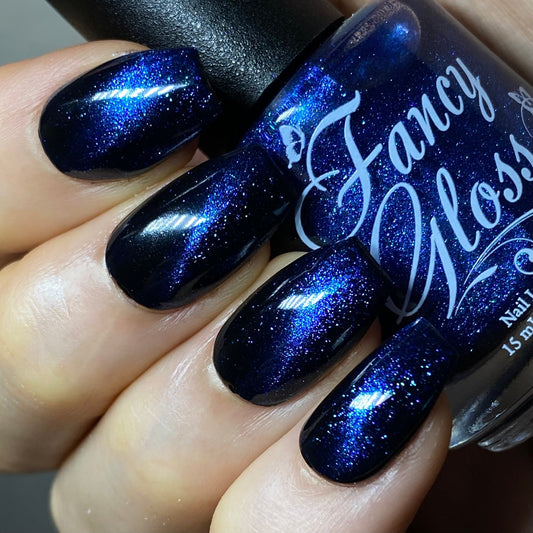Fancy Gloss- Dark Blue Magnetic Top Coat Blue Nail Polish I Love My Polish