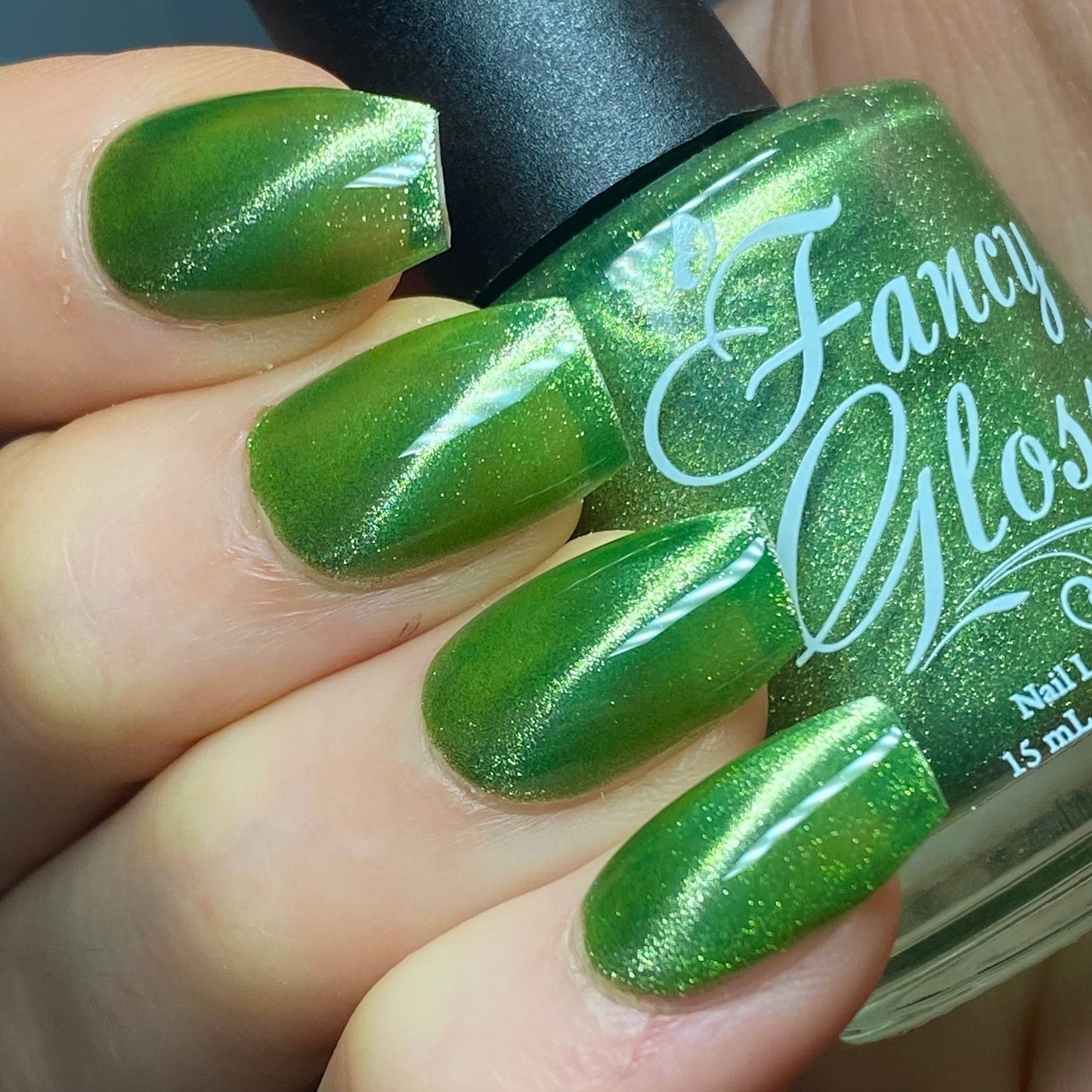 Fancy Gloss- Green Velour Green Silver Magnetic Nail Polish I Love My Polish