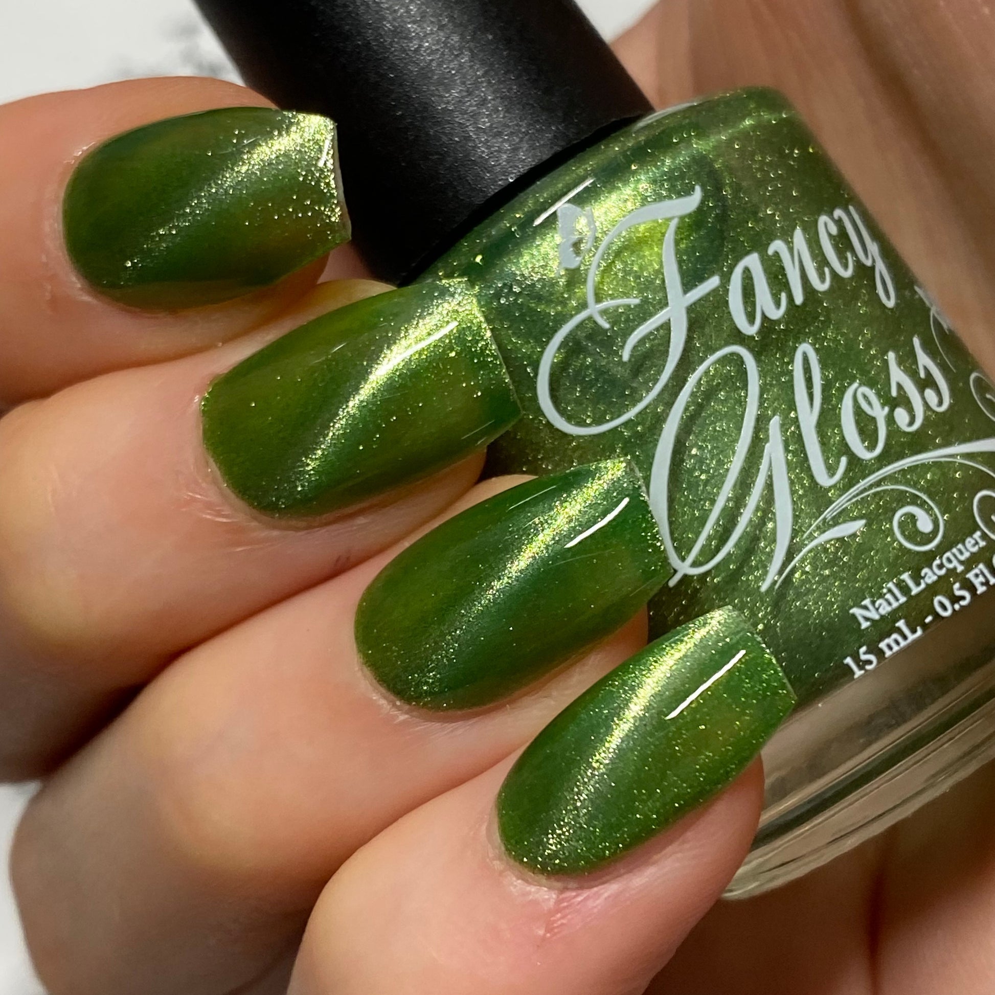 Fancy Gloss- Green Velour Green Silver Magnetic Nail Polish I Love My Polish