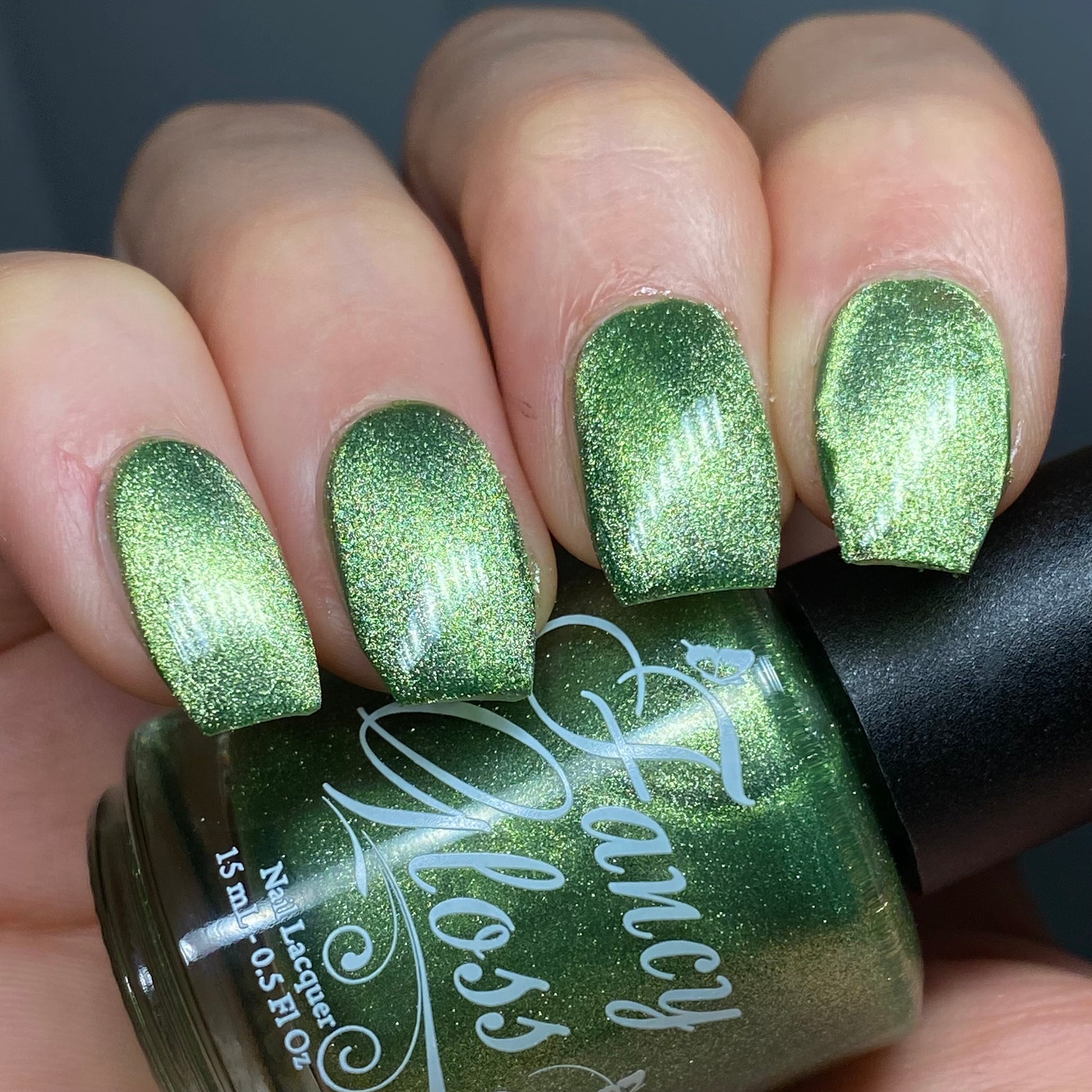 Fancy Gloss- Green Velour Green Silver Magnetic Nail Polish I Love My Polish