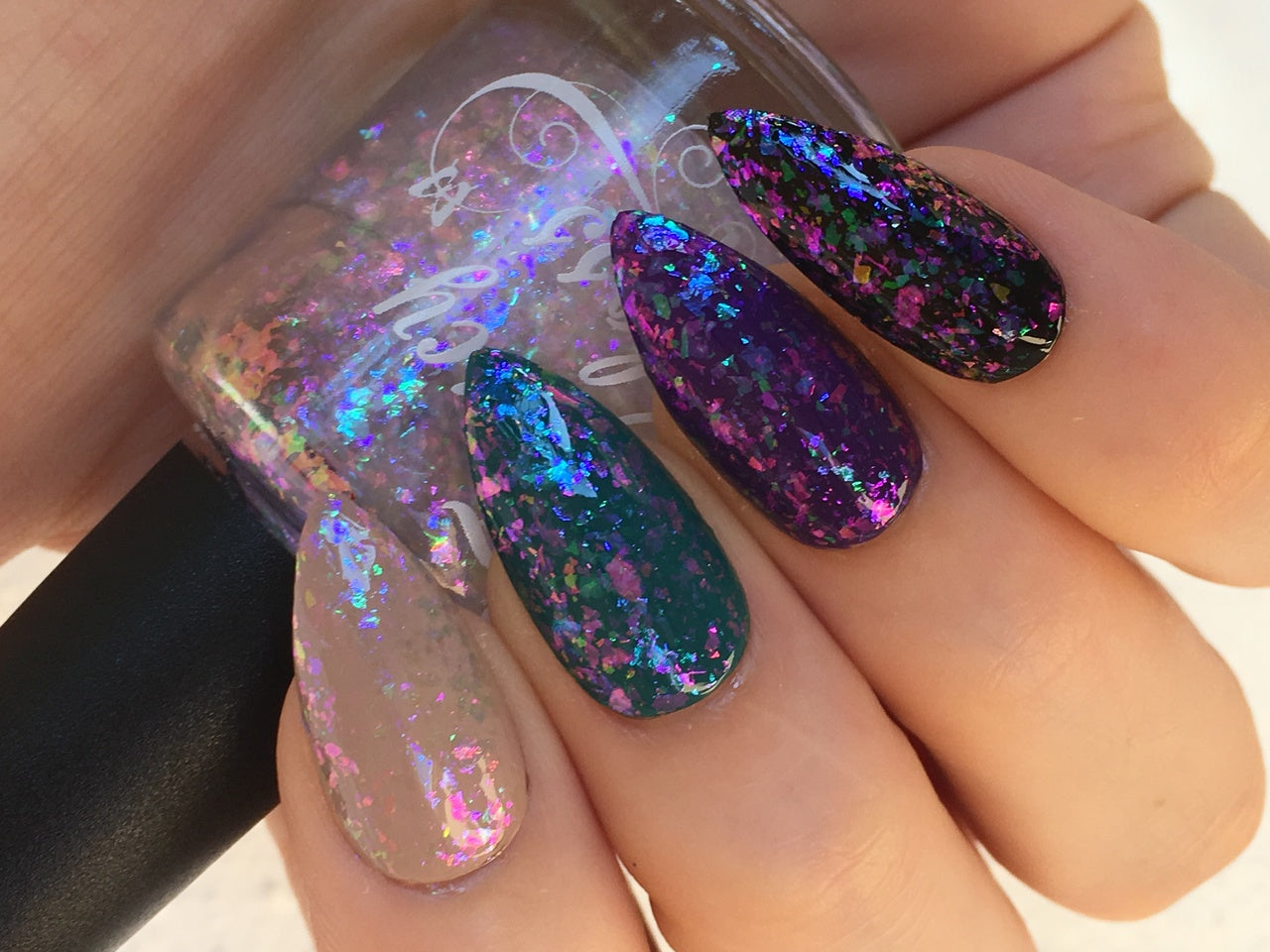 Fancy Gloss- Rainbow Moonstone Multicolor Flakies Nail Polish I Love My Polish