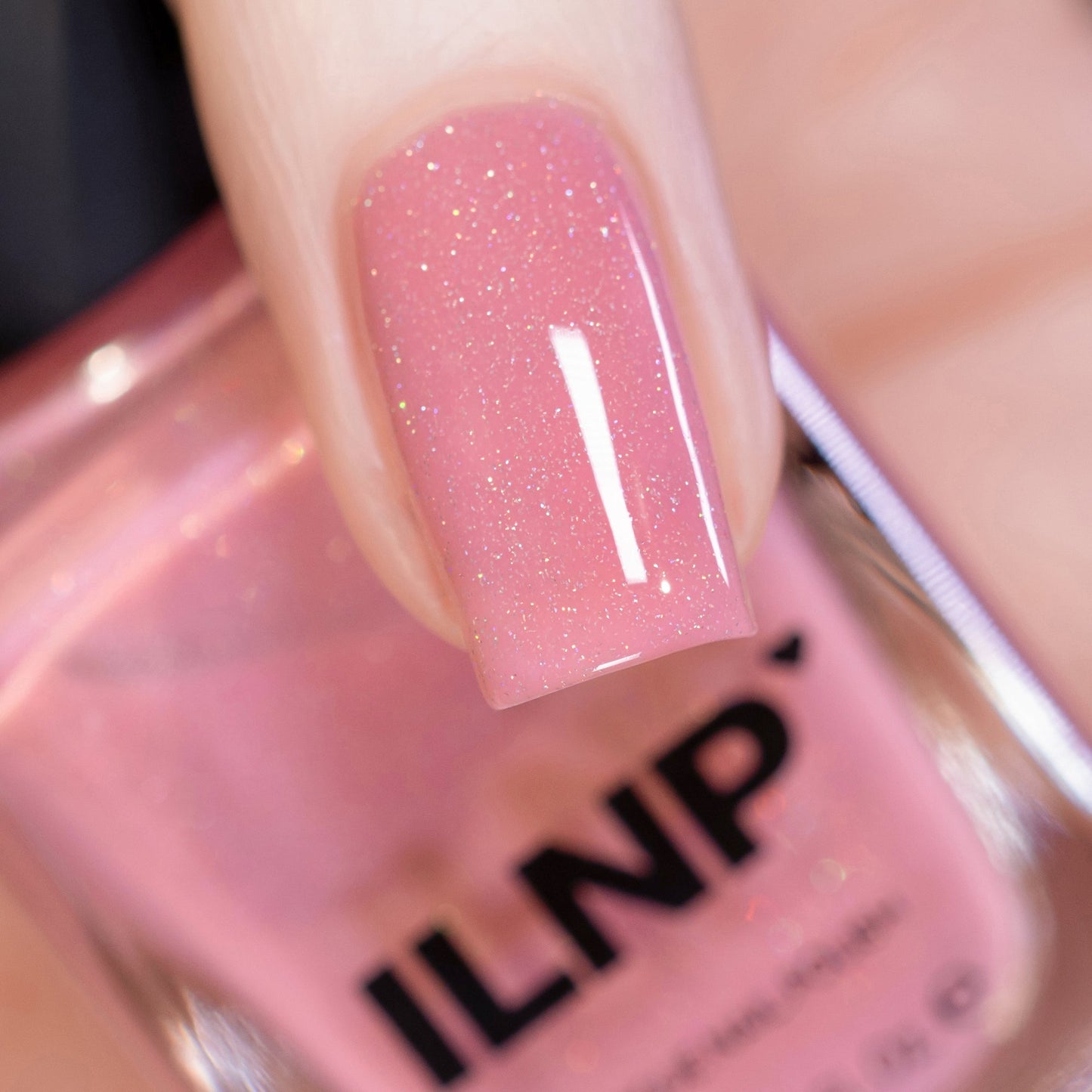 ILNP- Dear Diary Soft Pink Sherbet Holographic Crelly Nail Polish I Love My Polish