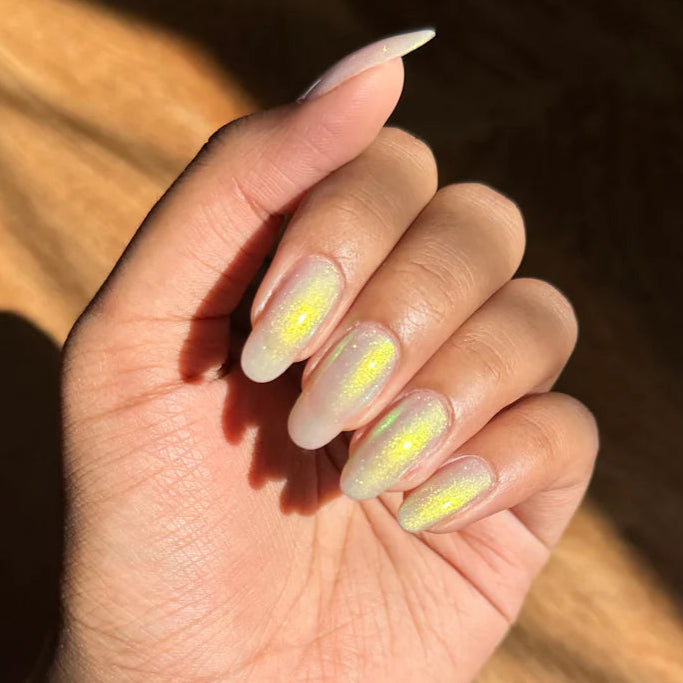 Bees Knees Lacquer- The Demon Realm Golden Green Blue Iridescent Nail Polish I Love My Polish