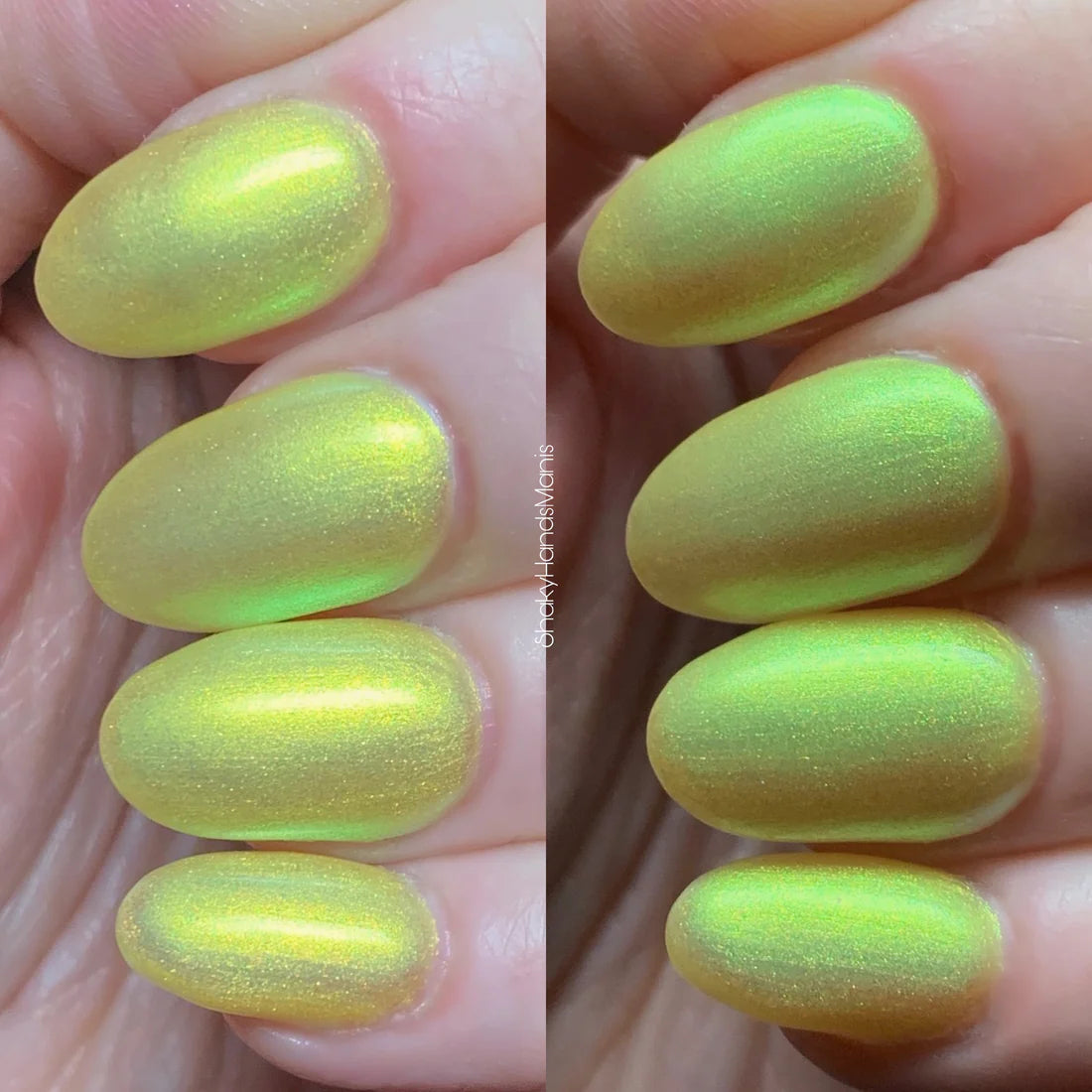 Bees Knees Lacquer- Lightweaver Yellow Green Shimmer Nail Polish I Love My Polish