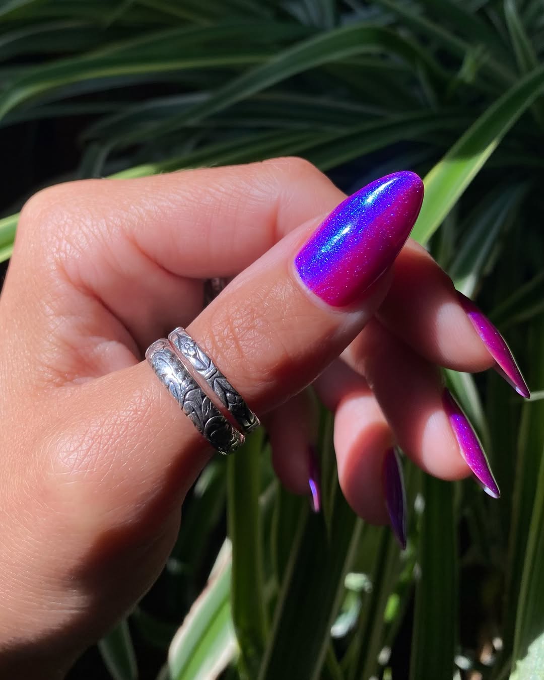 Lurid Lacquer- Riding Sleeping Bags Down The Stair Blue Reddish Purple Holographic Nail Polish