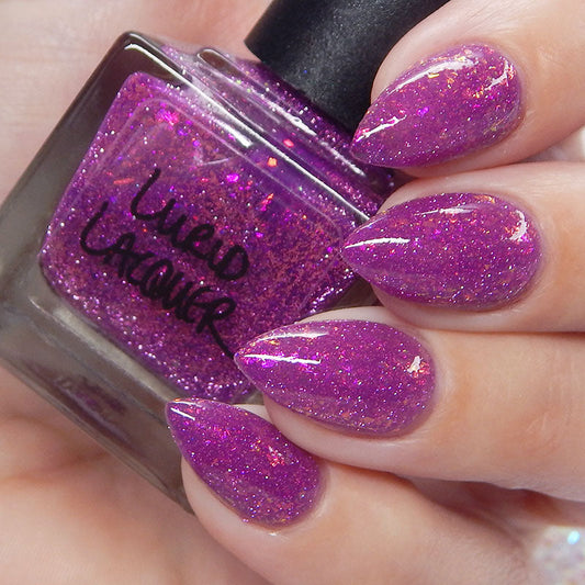 Lurid Lacquer- Your Bounty of Joy Pink Iridescent Flakies Nail Polish I Love My Polish