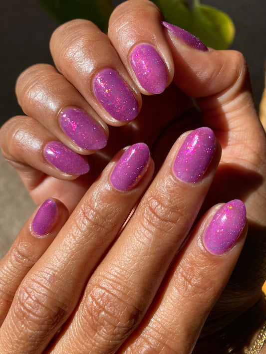 Lurid Lacquer- Your Bounty of Joy Pink Iridescent Flakies Nail Polish I Love My Polish