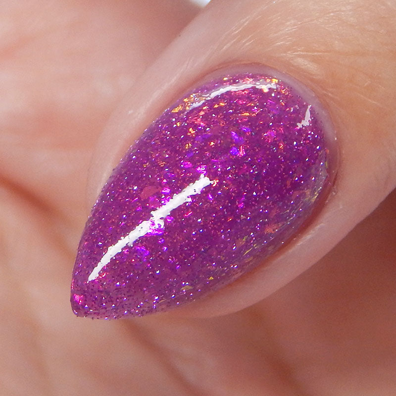 Lurid Lacquer- Your Bounty of Joy Pink Iridescent Flakies Nail Polish I Love My Polish