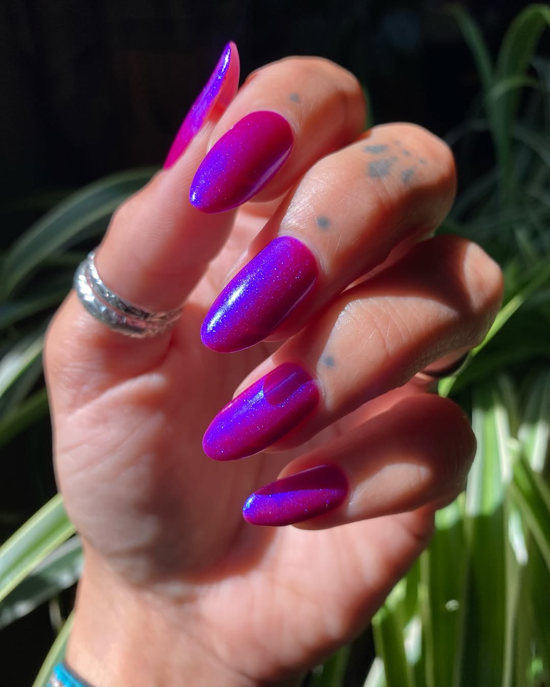 Lurid Lacquer- Riding Sleeping Bags Down The Stair Blue Reddish Purple Holographic Nail Polish
