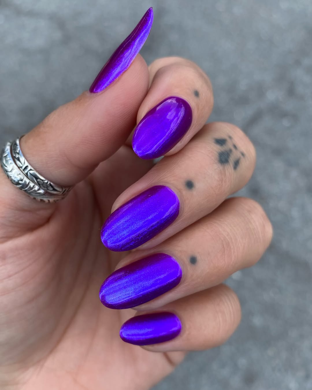 Lurid Lacquer- Riding Sleeping Bags Down The Stair Blue Reddish Purple Holographic Nail Polish