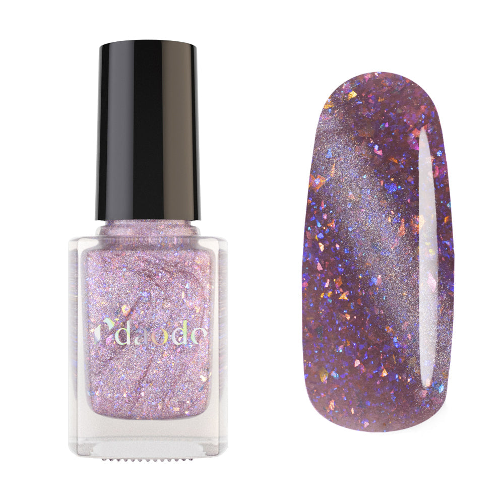 Masura- Daode Blooming Infinity Pink with silk holographic glitter and four types of micas Nail Polish I Love My Polish