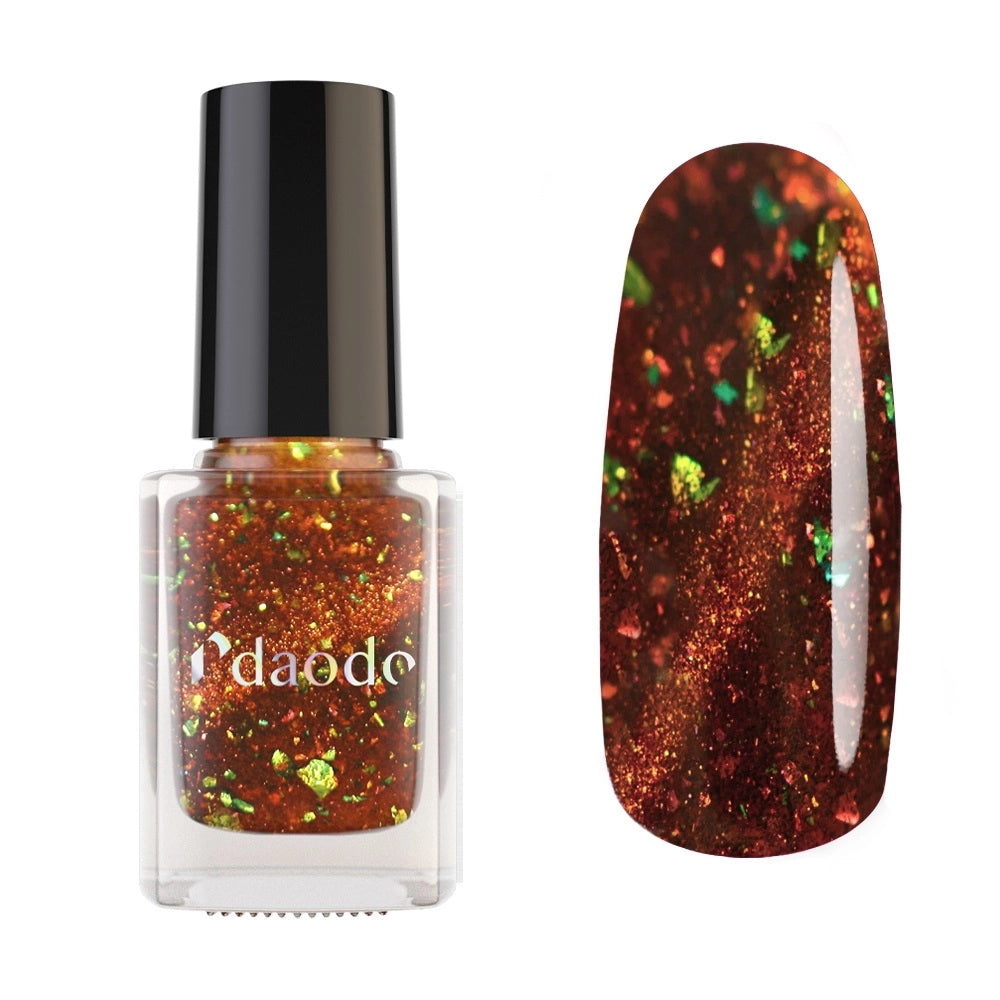 Masura- Daodo Magic Fire Brown with Multichrome flakies Magnetic Nail Polish I Love My Polish