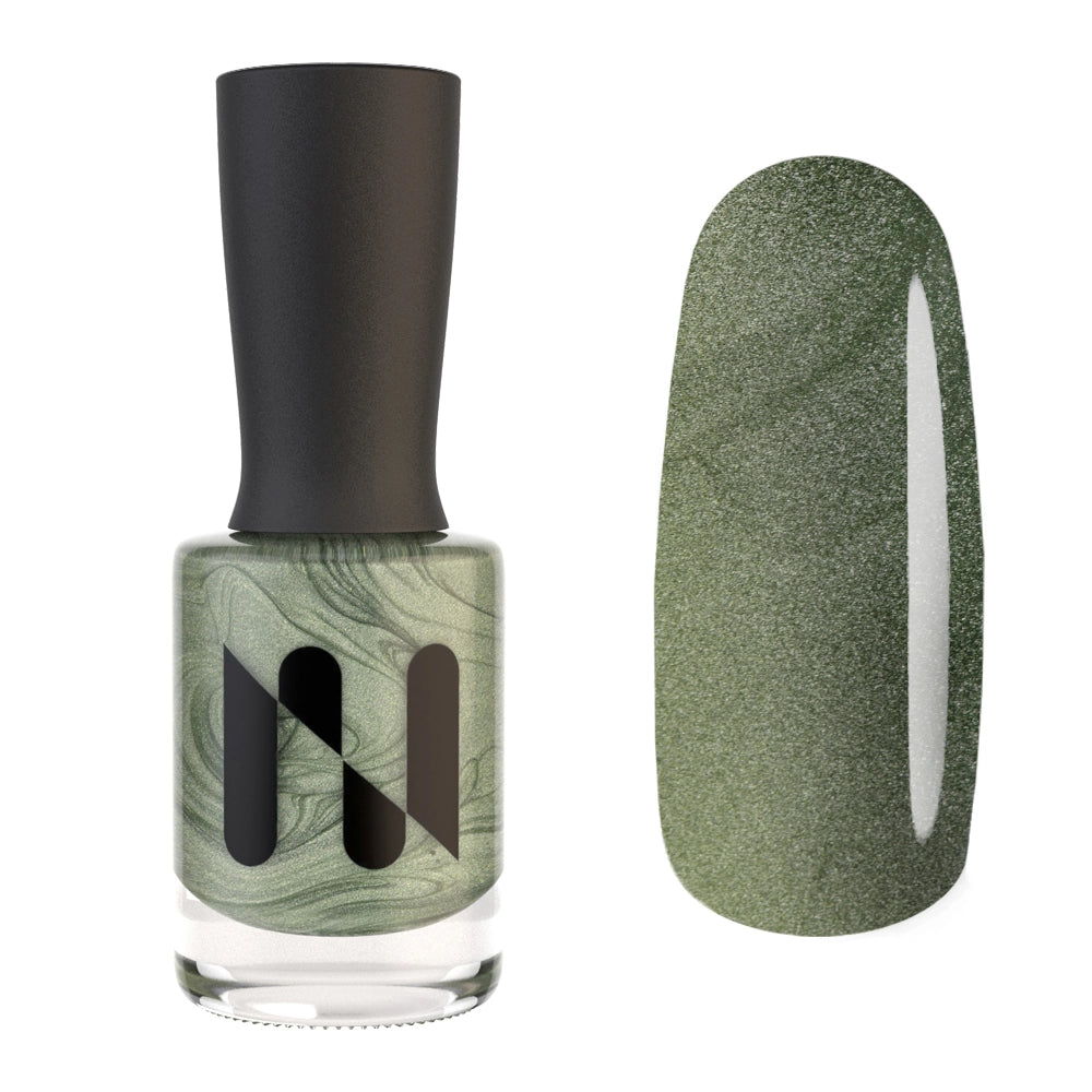 Masura- Fragile Chrysolite Green with Golden Green Shimmer Nail Polish I Love My Polish