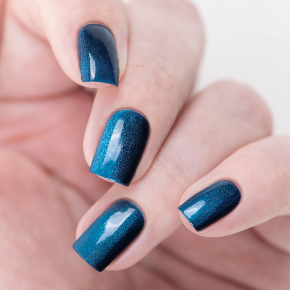 Masura- Mountain Azurite Dark blue with silver magnetic glitter Nail Polish I Love My Polish