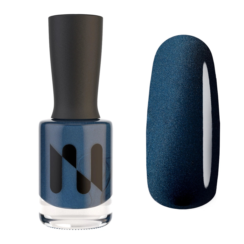 Masura- Mountain Azurite Dark blue with silver magnetic glitter Nail Polish I Love My Polish