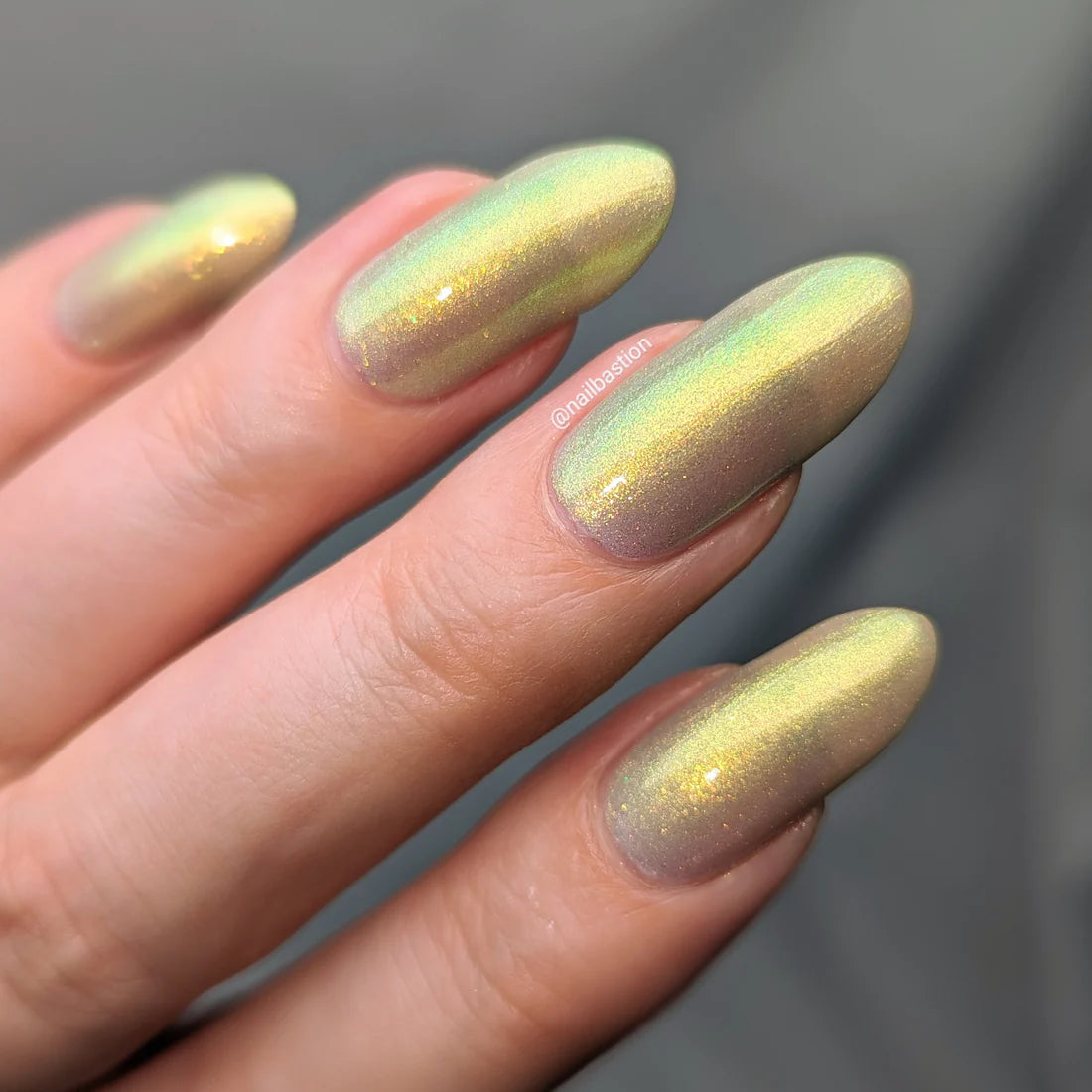 Bees Knees Lacquer- The Demon Realm Golden Green Blue Iridescent Nail Polish I Love My Polish