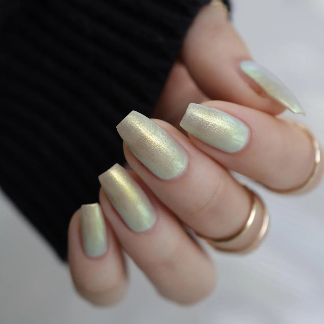 Bees Knees Lacquer- The Demon Realm Golden Green Blue Iridescent Nail Polish I Love My Polish