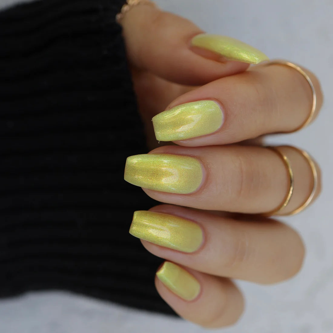 Bees Knees Lacquer- Lightweaver Yellow Green Shimmer Nail Polish I Love My Polish