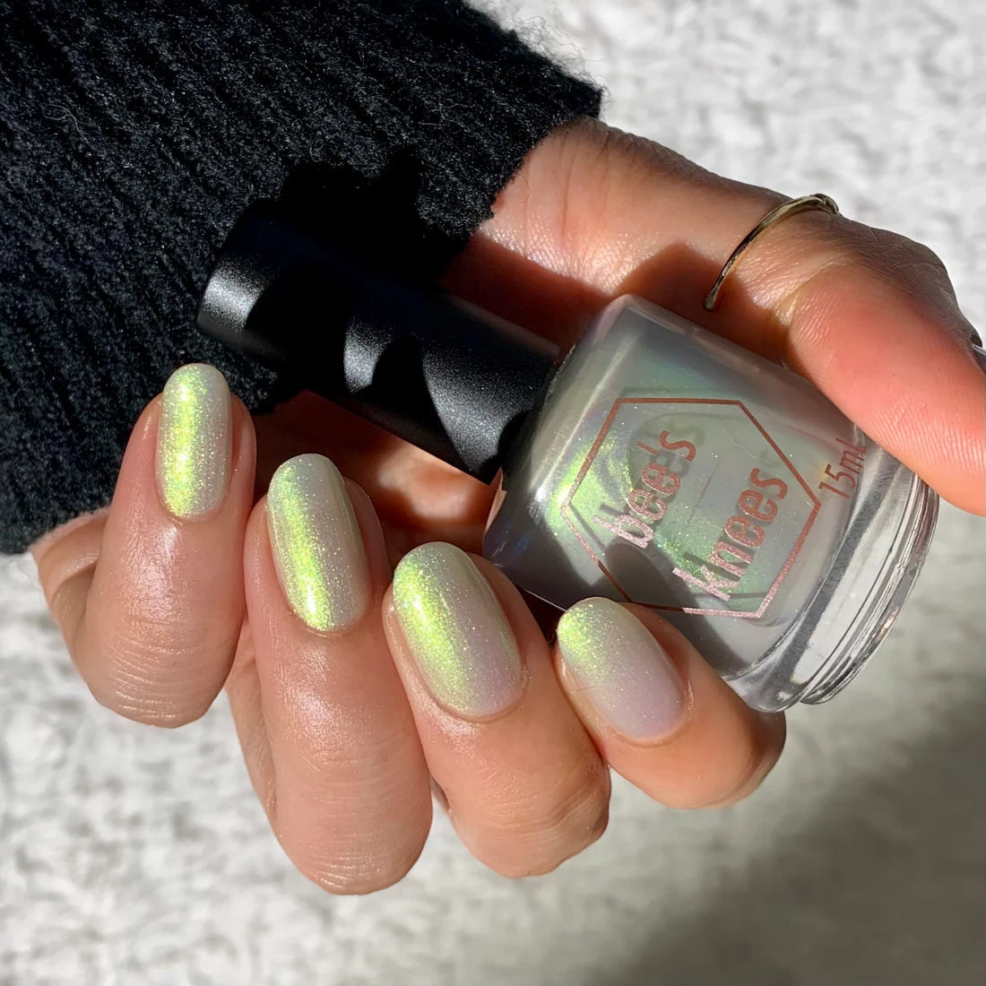 Bees Knees Lacquer- The Demon Realm Golden Green Blue Iridescent Nail Polish I Love My Polish