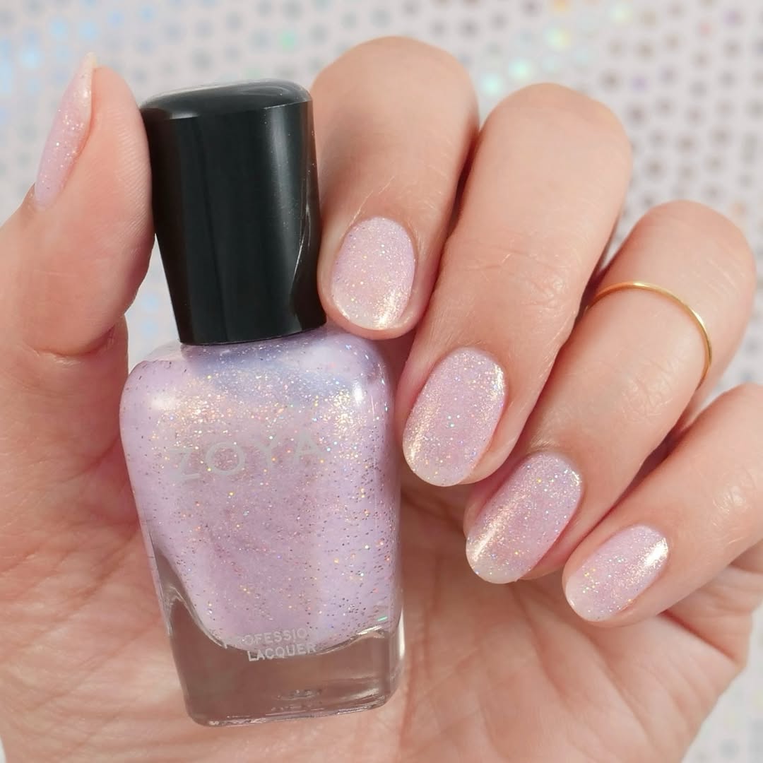 Zoya -  Bisoux I Love My Polish Pink Valentine's Day Nail Polish Holographic Glitter Baby Pink