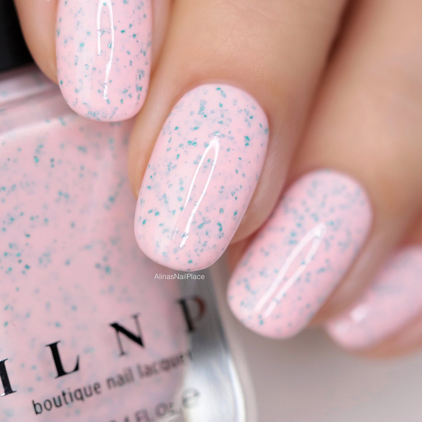 ILNP- With Sprinkles Delicate Macaron Pink Speckled Nail Polish I Love My Polish