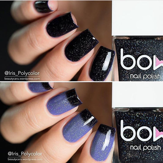 Bow Nail Polish -Thermo Top Coat Black I Love My Polish