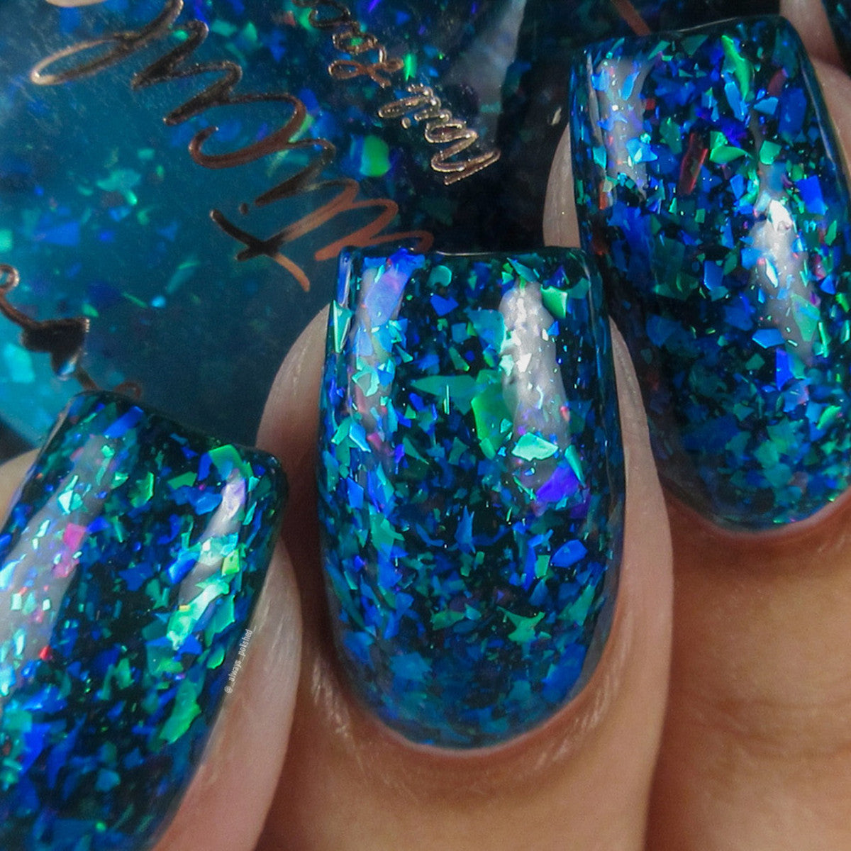 Cursed Forest Blue Green Purple Flakies Nail Polish at ILMP