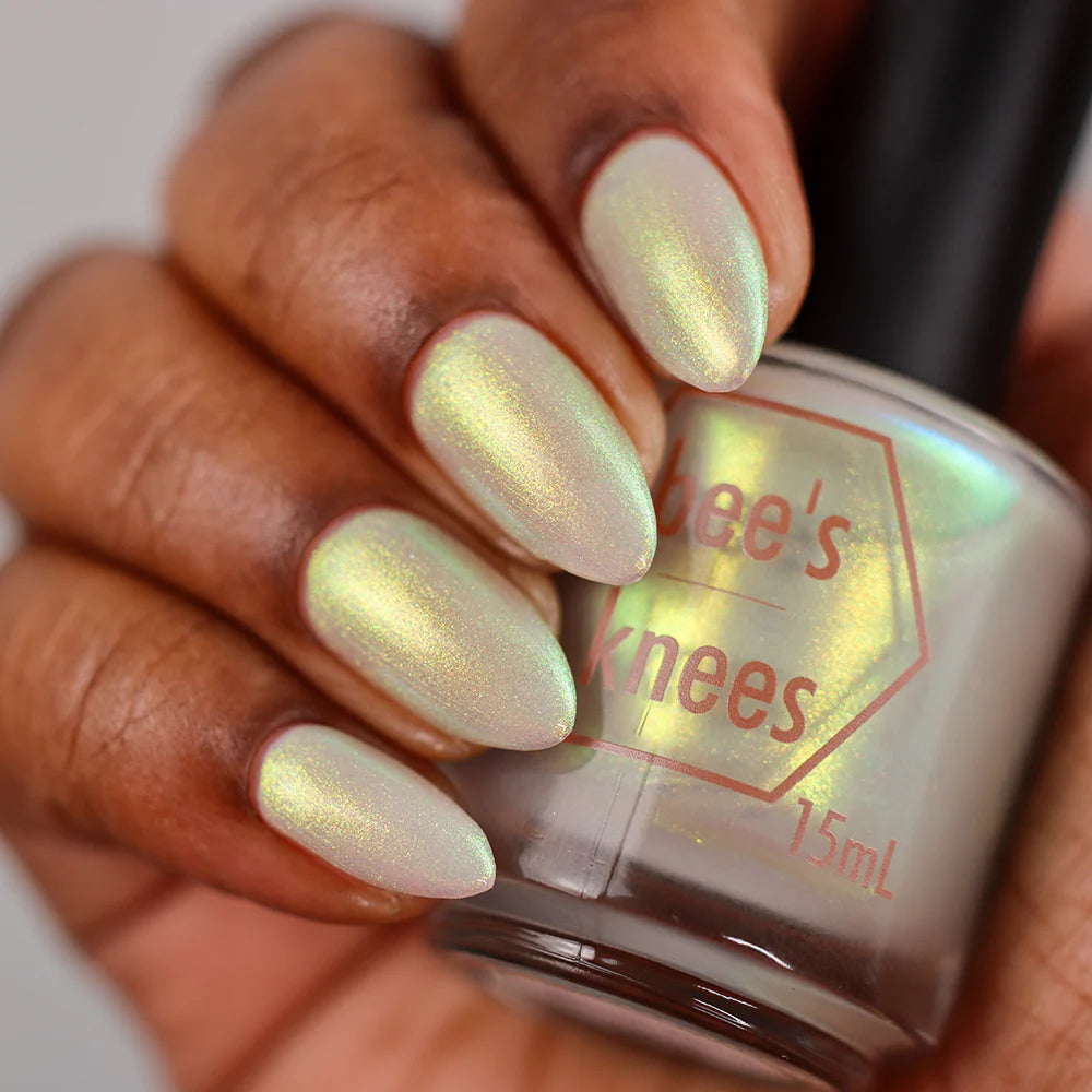 Bees Knees Lacquer- The Demon Realm Golden Green Blue Iridescent Nail Polish I Love My Polish