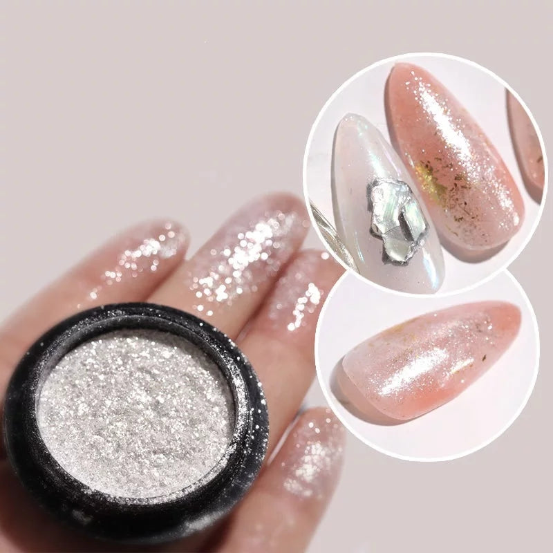 Mixed Silver and Mermaid Nail Powder Box I Love My Polish