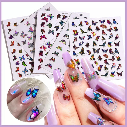 Holographic Butterfly 3D Nail Sticker( Random) I Love My Polish