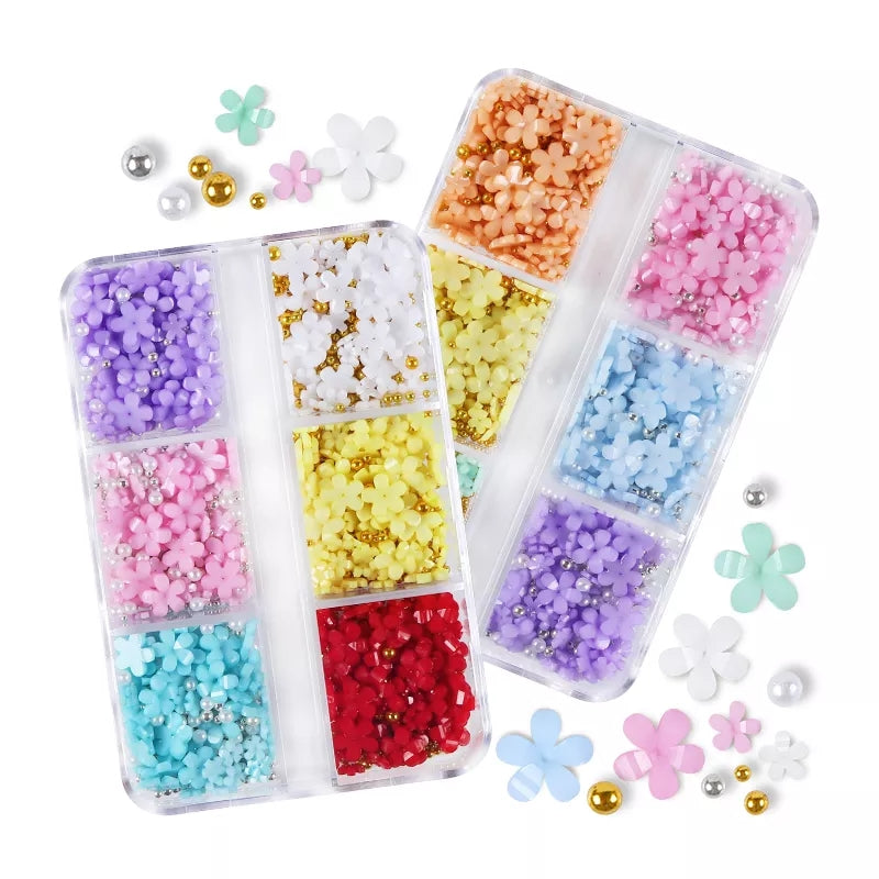 6 Color Pastel Flowers Nail Rhinestones I Love My Polish