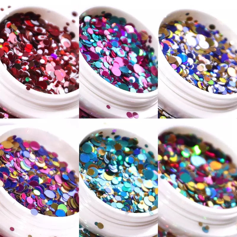 Set of 6 Multicolor Disco Round Sequins Krupali