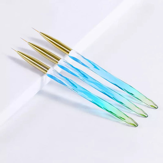 Gradient Crystal Handle Nail Brush 3pcs/set I Love My Polish